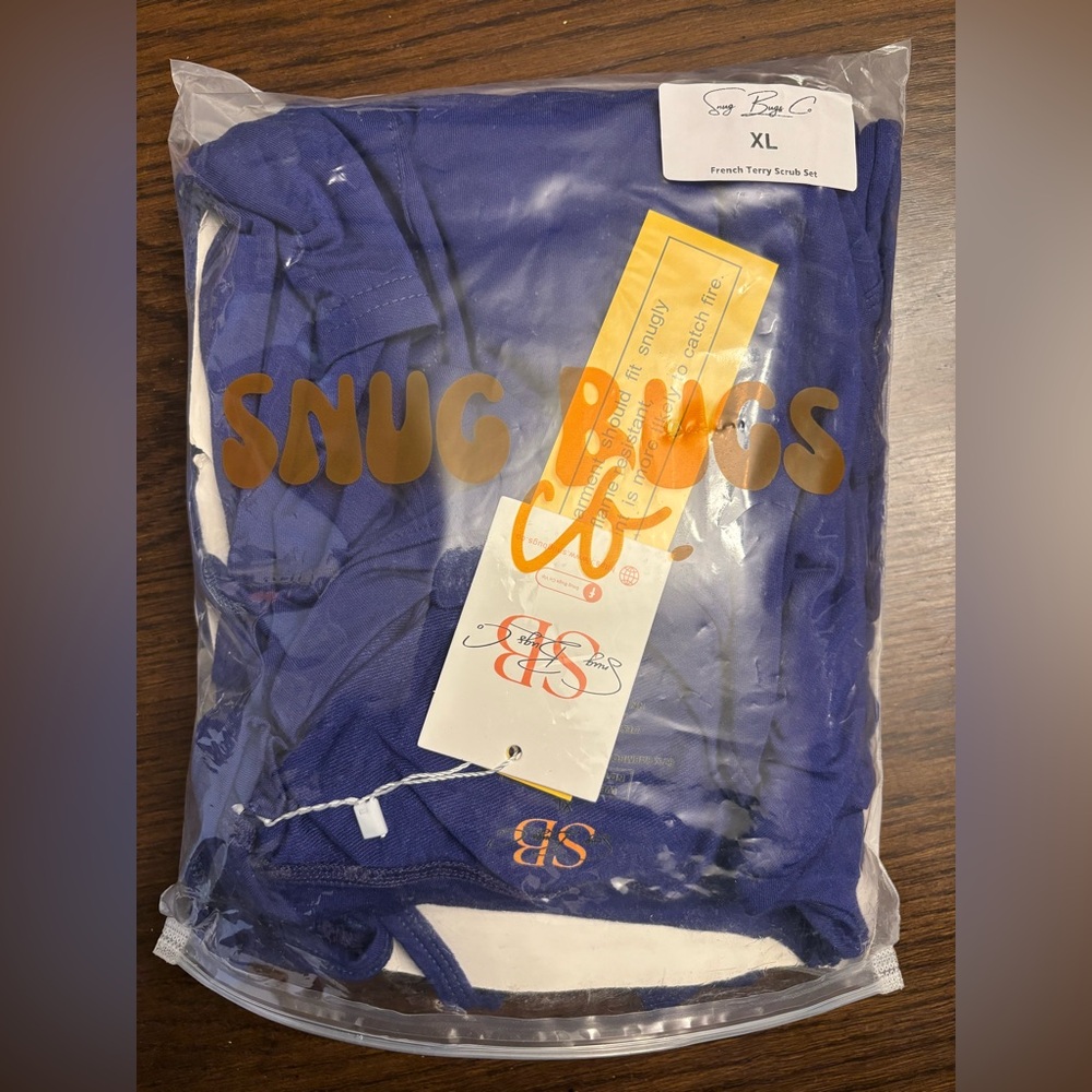 Snug Bugs Co XL French Terry Scrub Set - Inky Blue